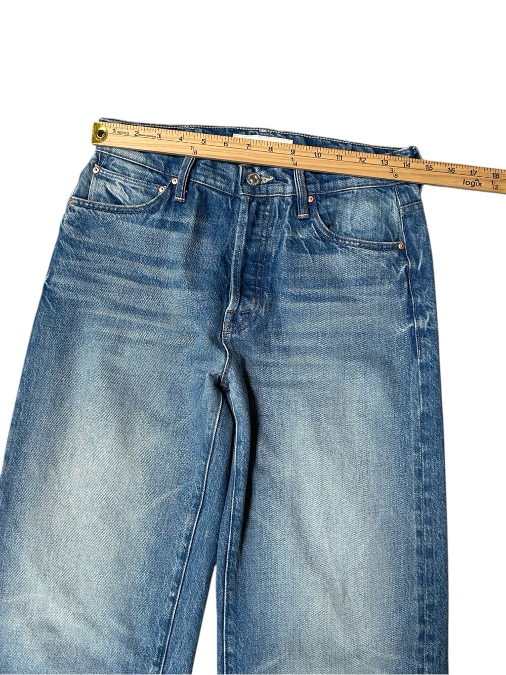 MOTHER Superior The Dodger Sneak Jeans Wipeout Medium Wash Size 25 - Picture 6 of 12